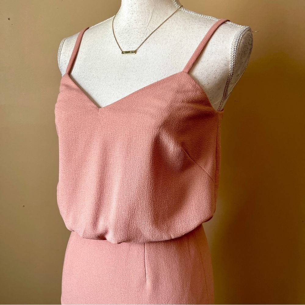 DRESS THE POPULATION | Alondra Blouson Pink Sheath Dress Sz XS - Picture 5 of 8